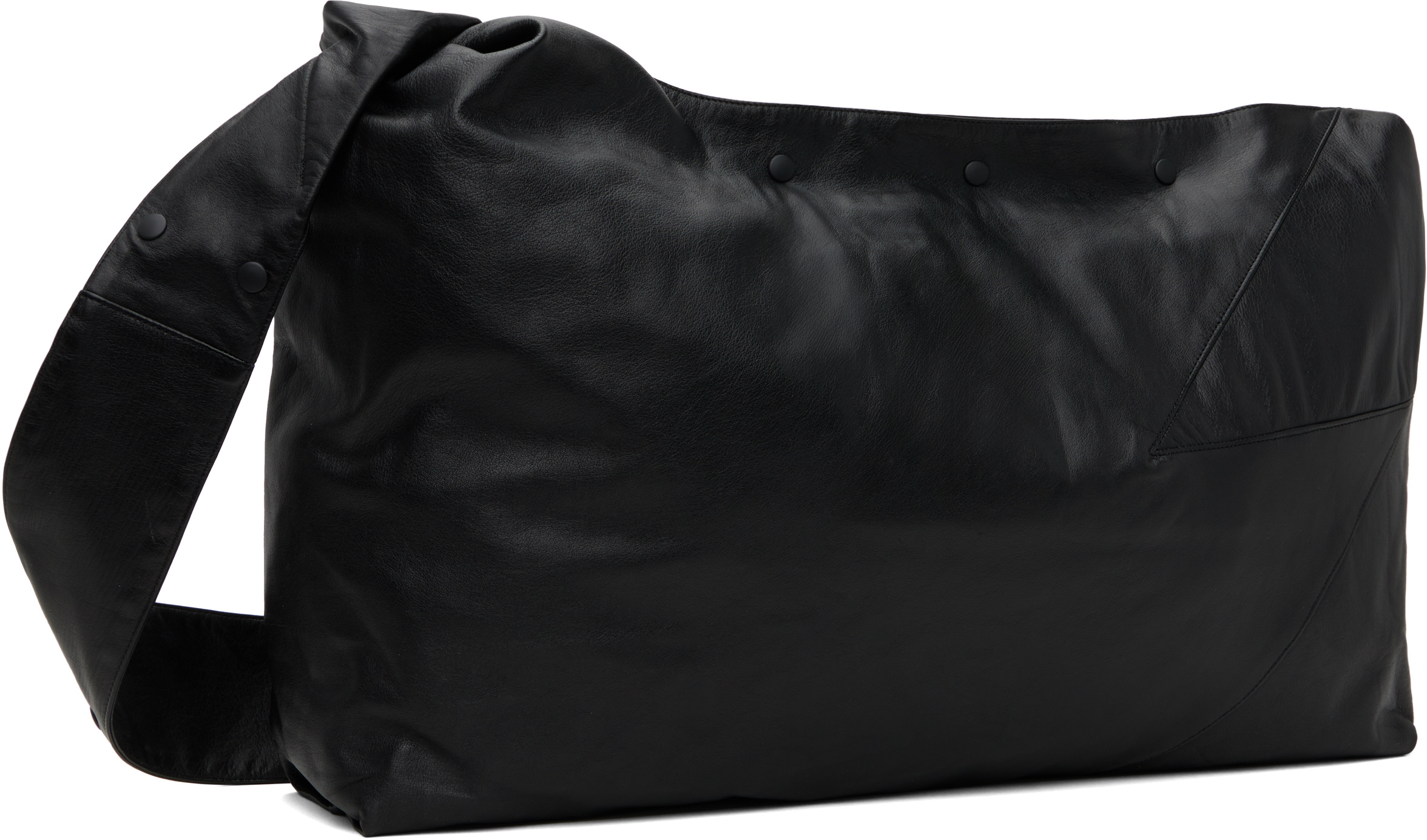 Yohji Yamamoto Patchwork Shoulder Bag In Black