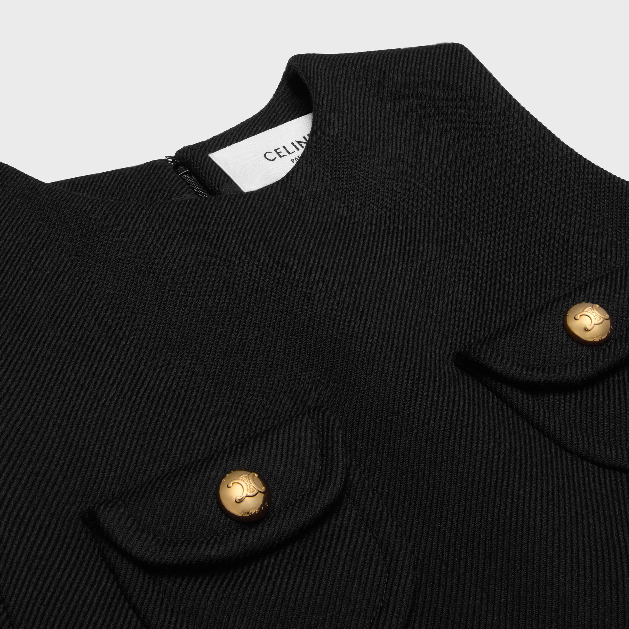 Celine Double-sided Wool Knitted Miniskirt In Black