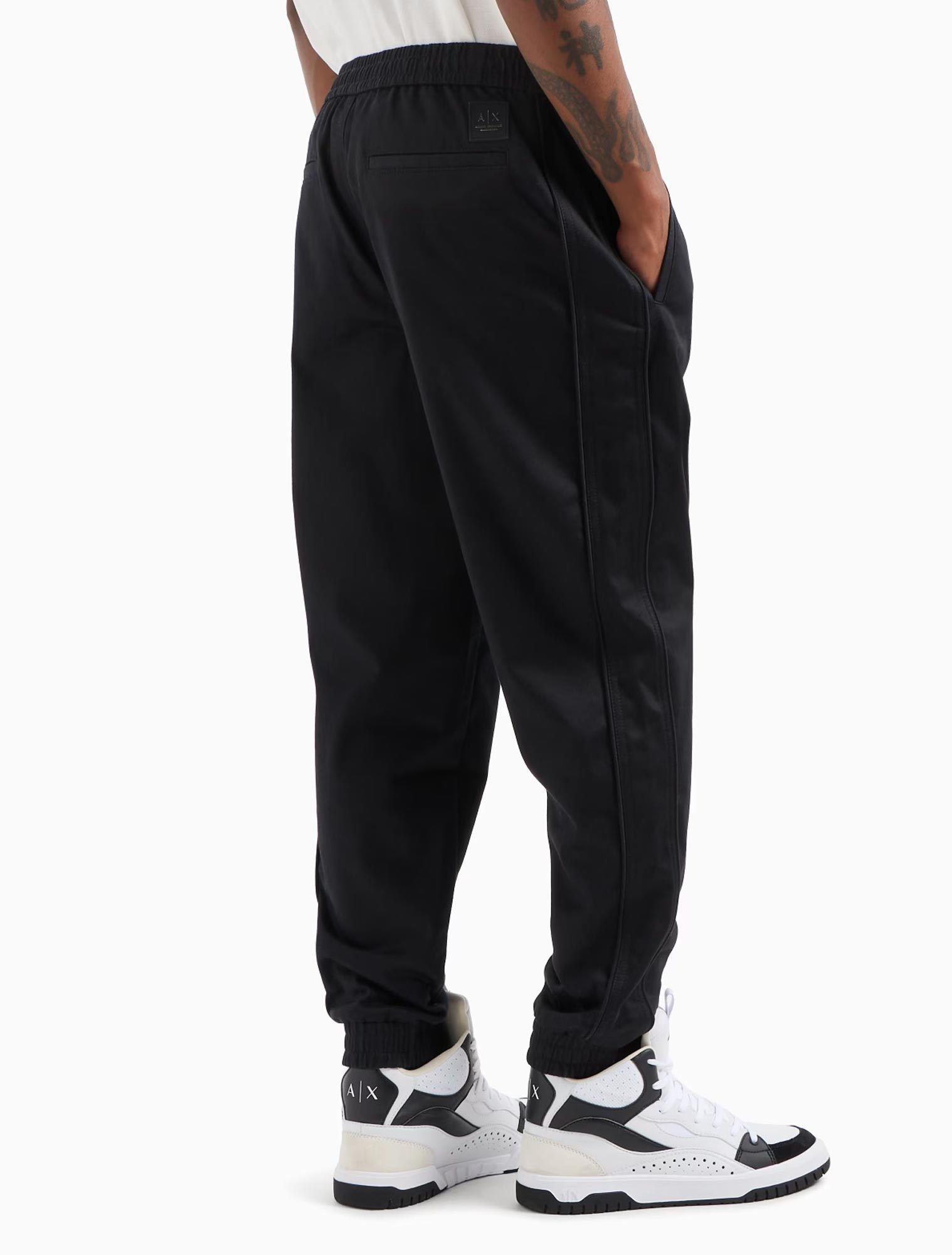 Armani Exchange Straight-leg Trousers In Black
