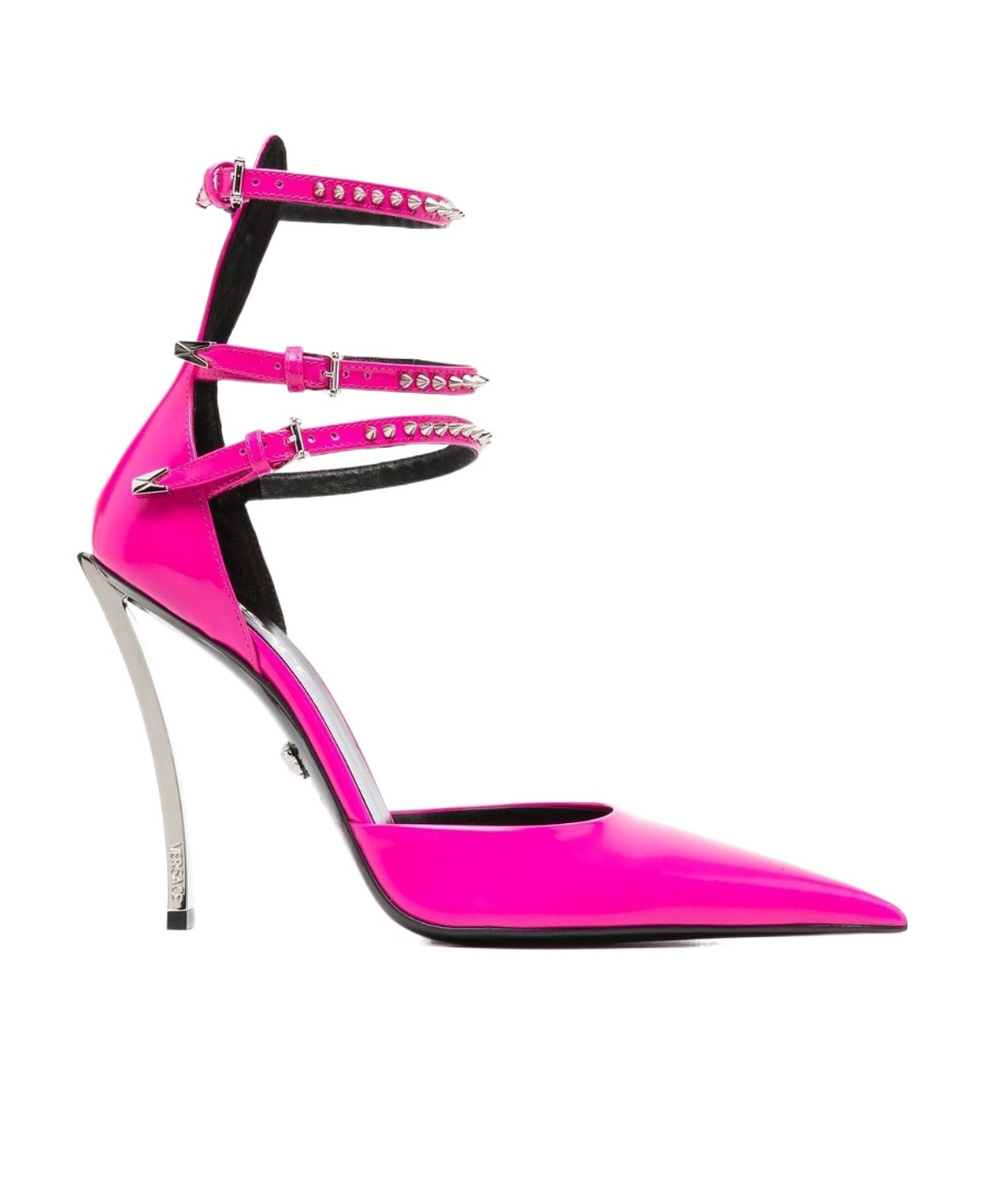 Versace Woman Pumps Fuchsia Size 8 Calfskin In Pink