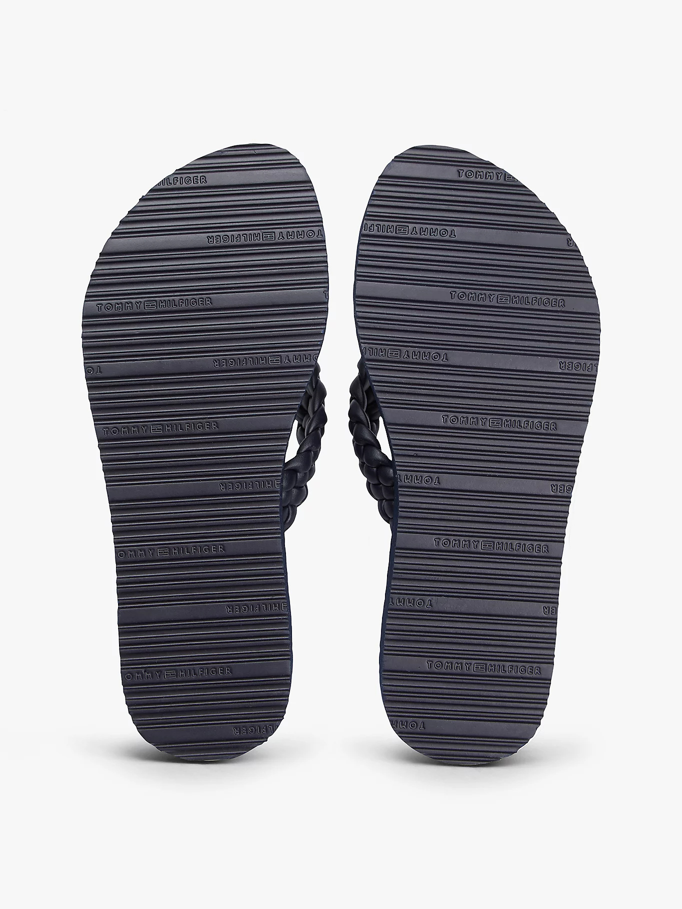 Tommy Hilfiger 38mm Braided Platform Flip-flops In Blue