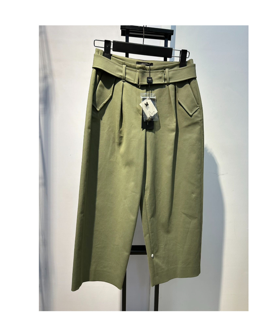Weekend Max Mara Logo Casual Pants In Green