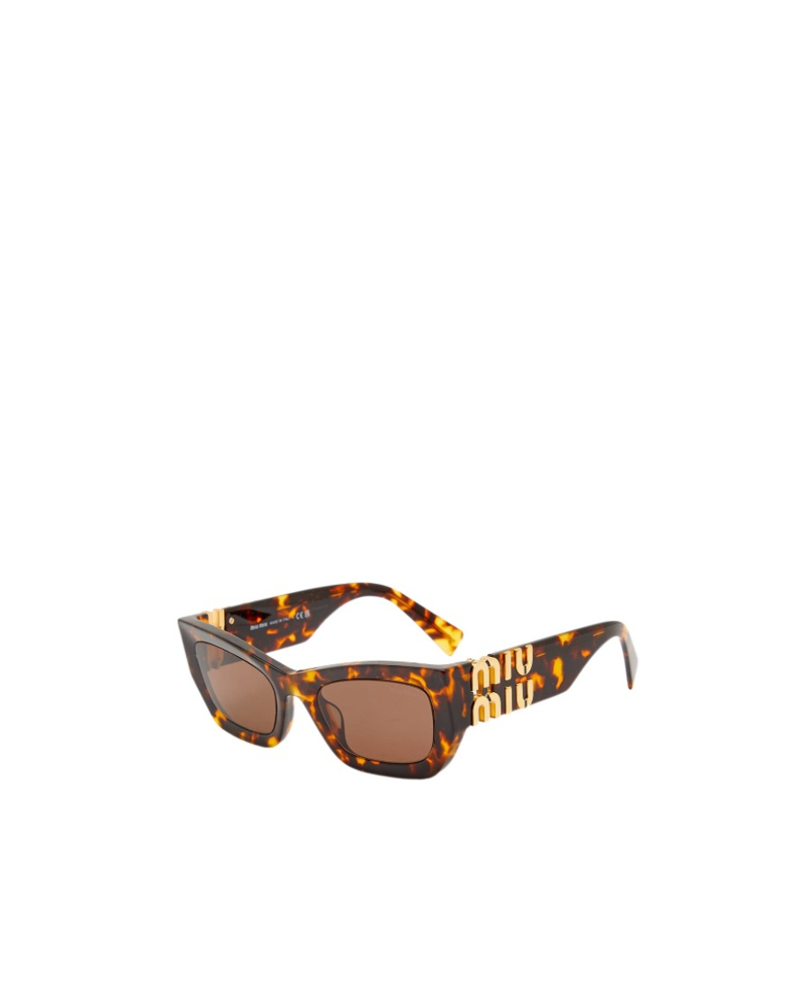 Miu Miu Logo Sunglasses In Brown