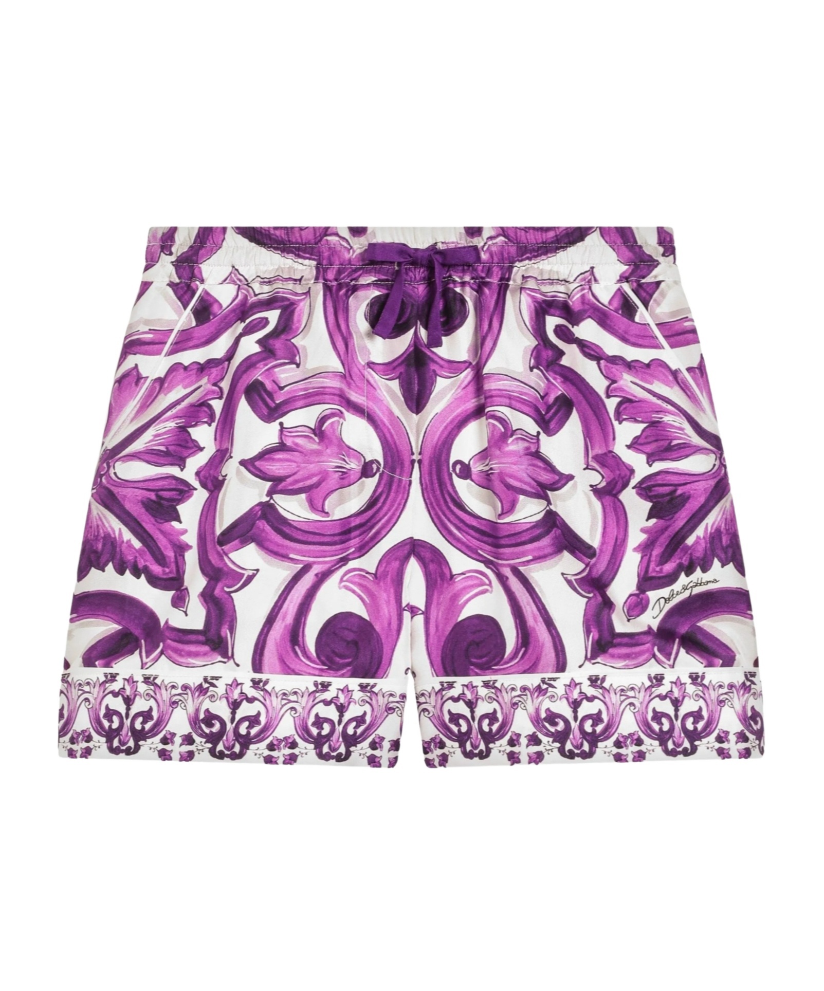 Dolce & Gabbana Silk Shorts In Multi