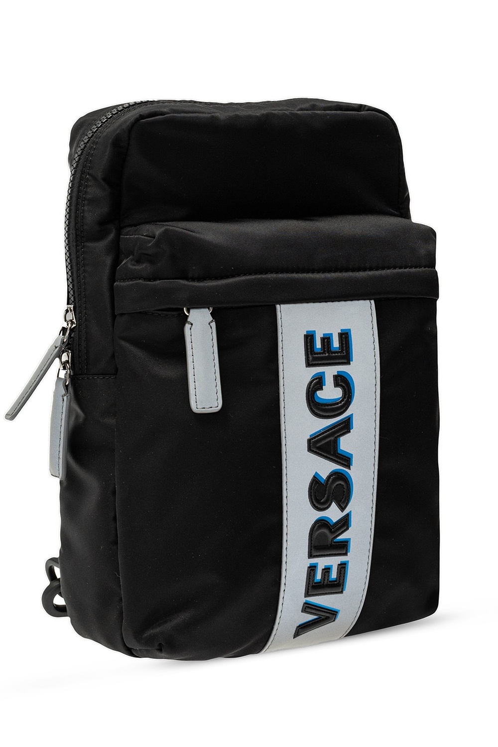 Versace Logo Backpack In Black