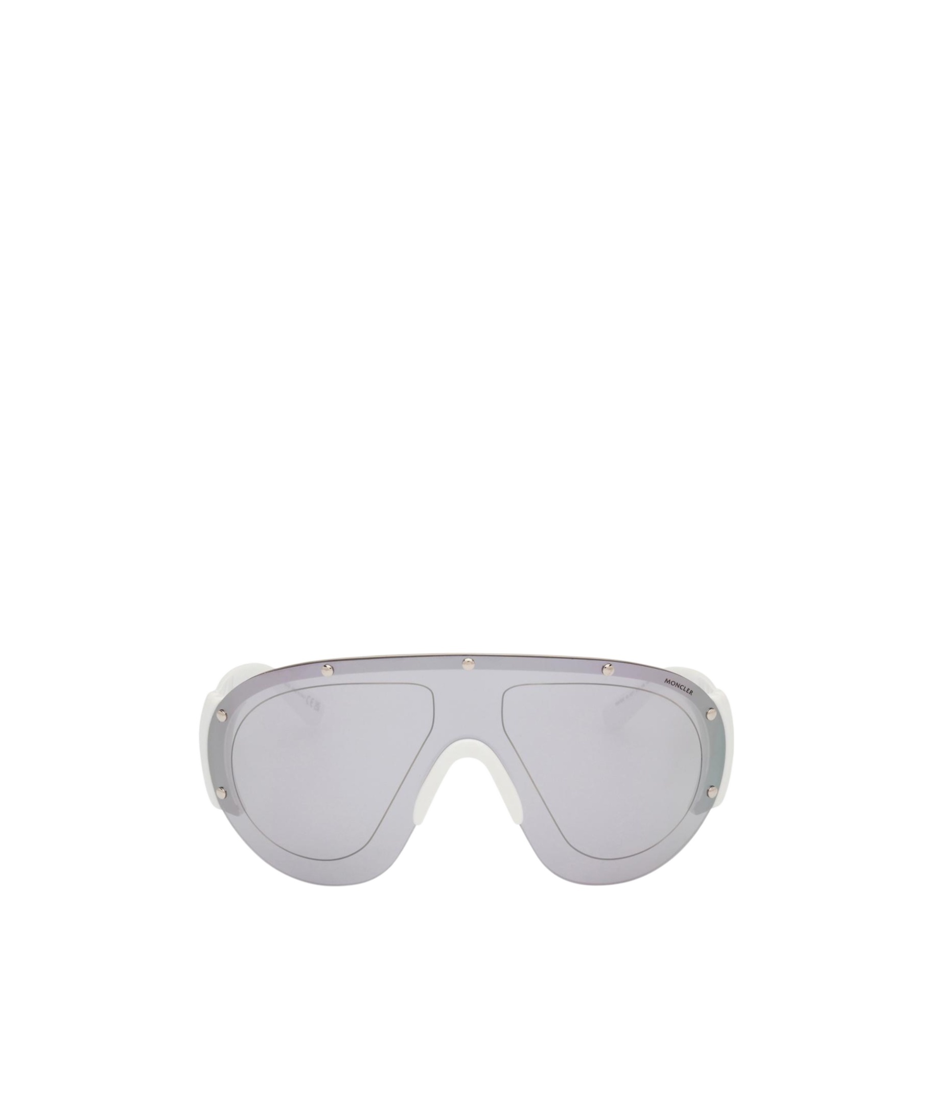 Moncler Logo-plaque Oversize-frame Sunglasses In Gray