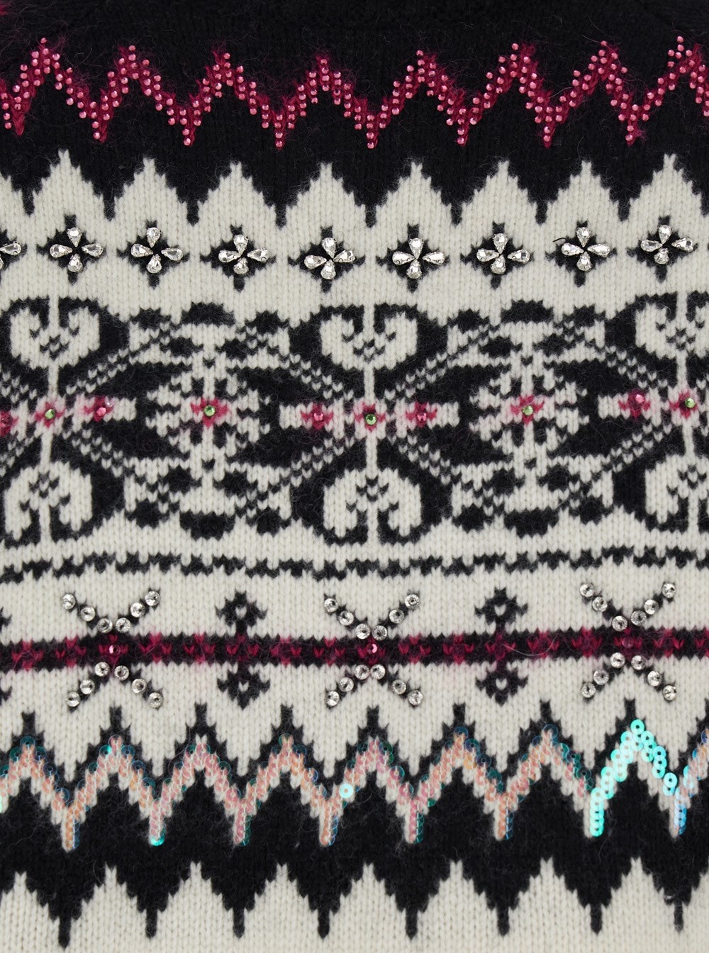 Semicouture Multicolor Turtleneck Sweater With All-over Inlays In Wool Blend Woman In Brown