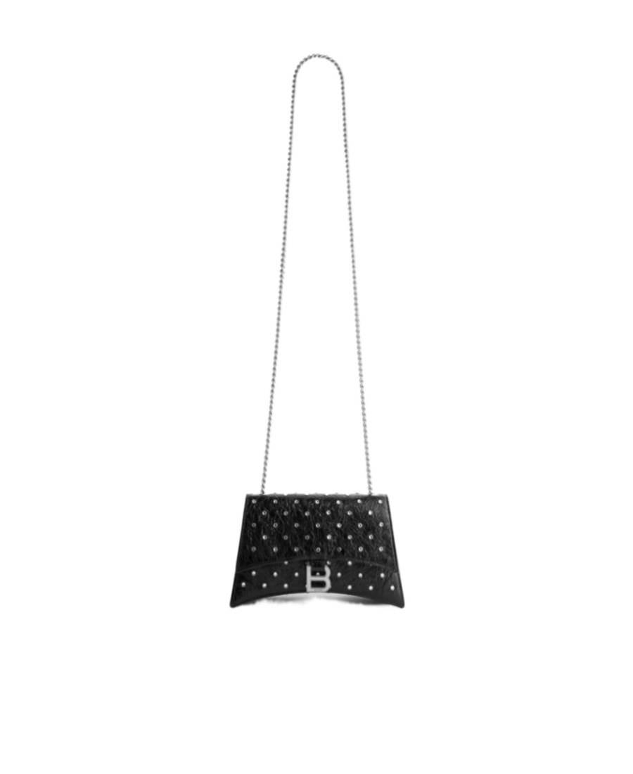 Balenciaga Small Crush Shoulder Bag In Black