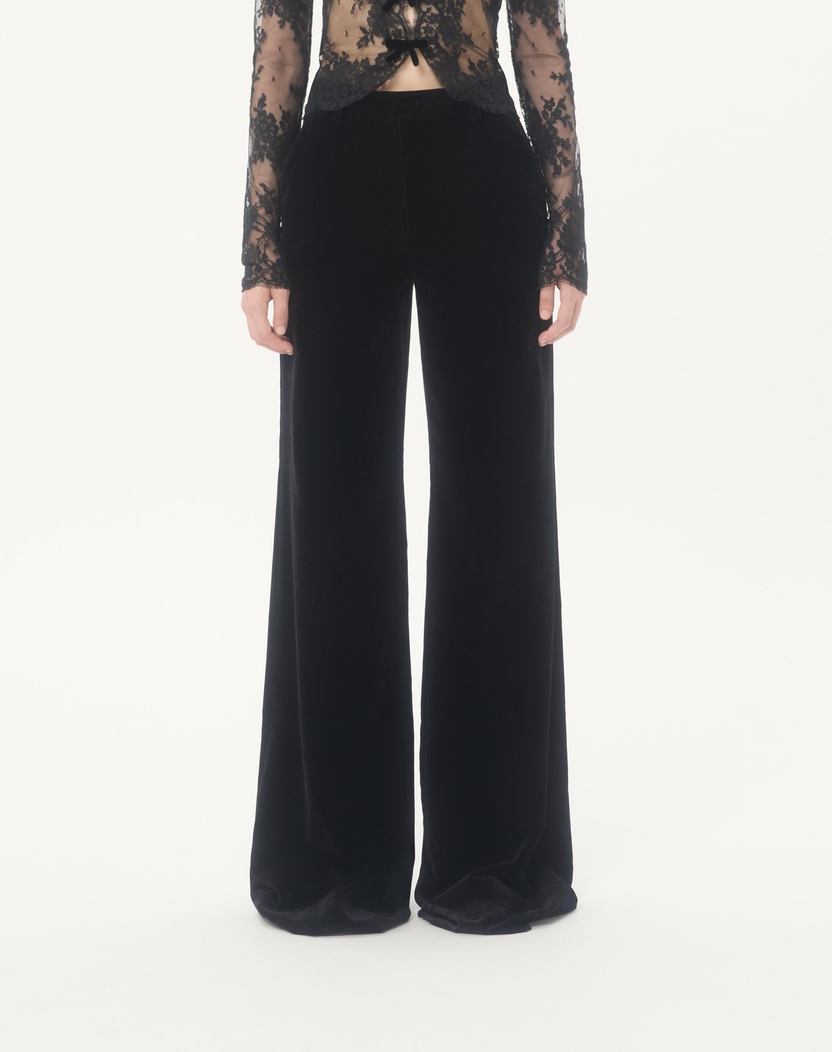 Valentino Velvet Track Pants In Black