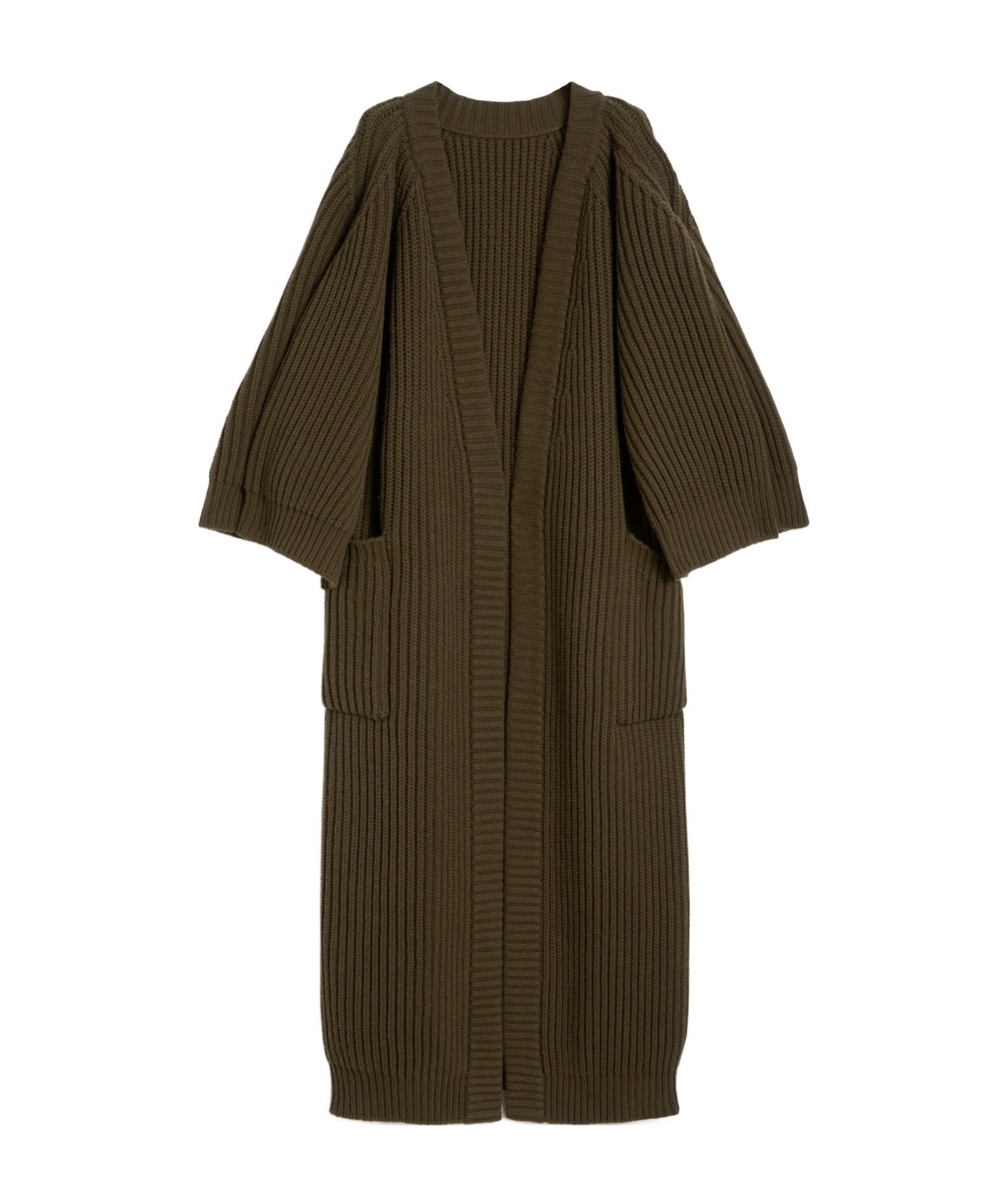 Max Mara Wool And Cashmere Wrap Cardigan In Green