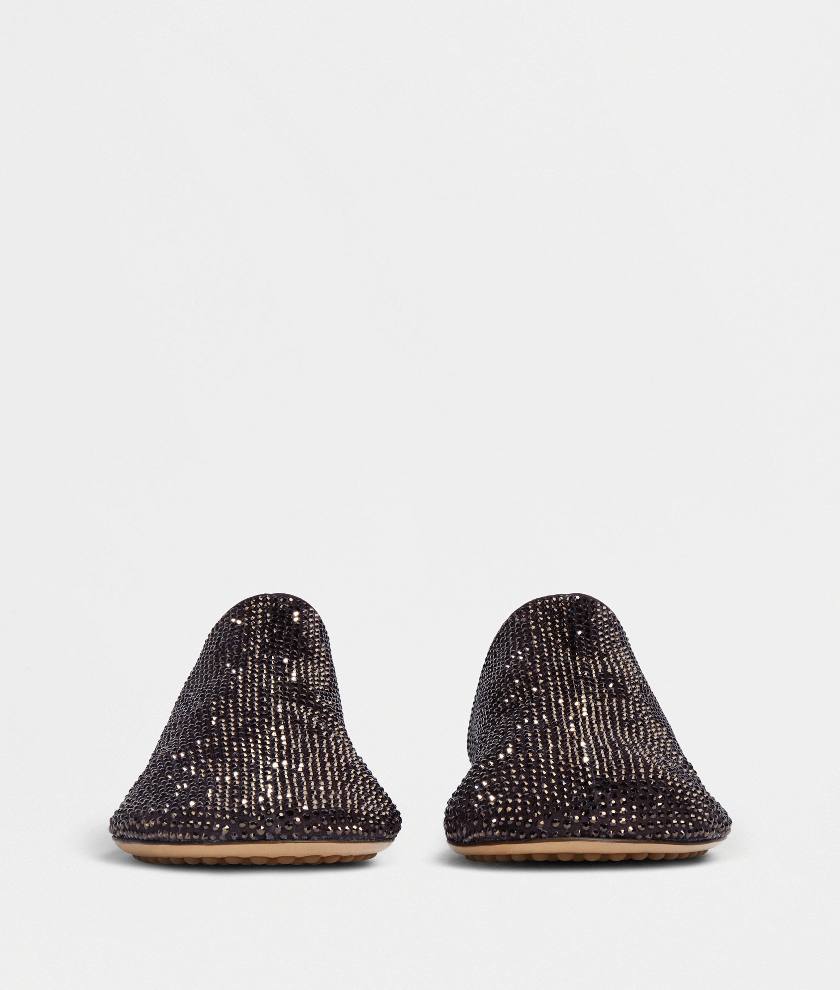Bottega Veneta Crystal Embellished Slippers In Brown
