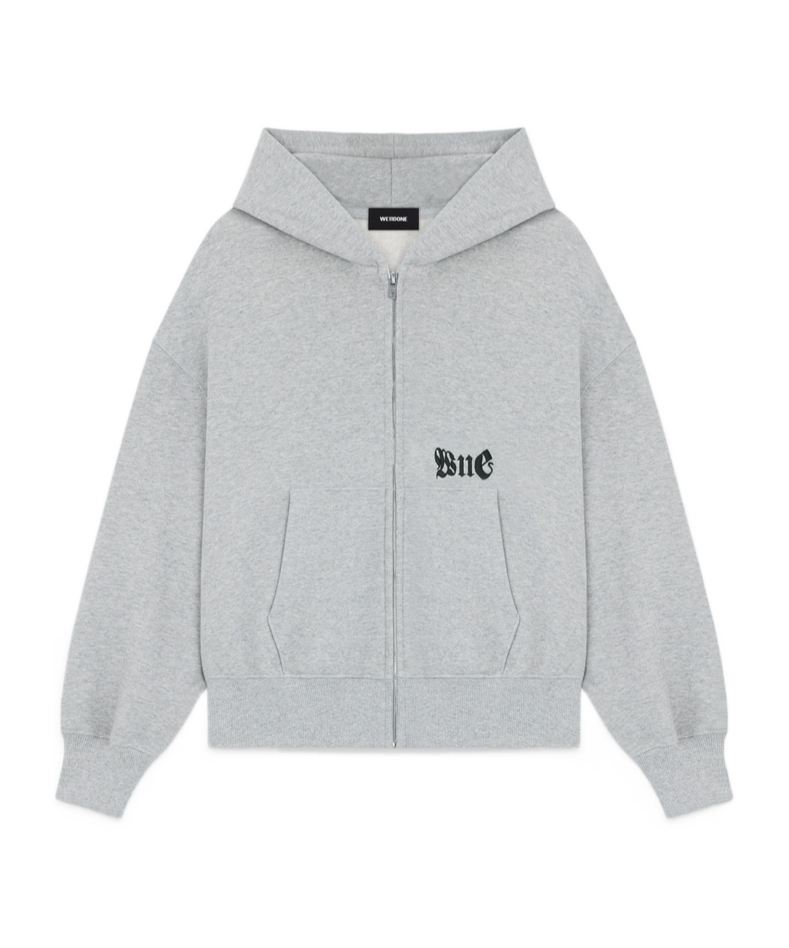 We11 Done Logozip-up Hoodie In Gray