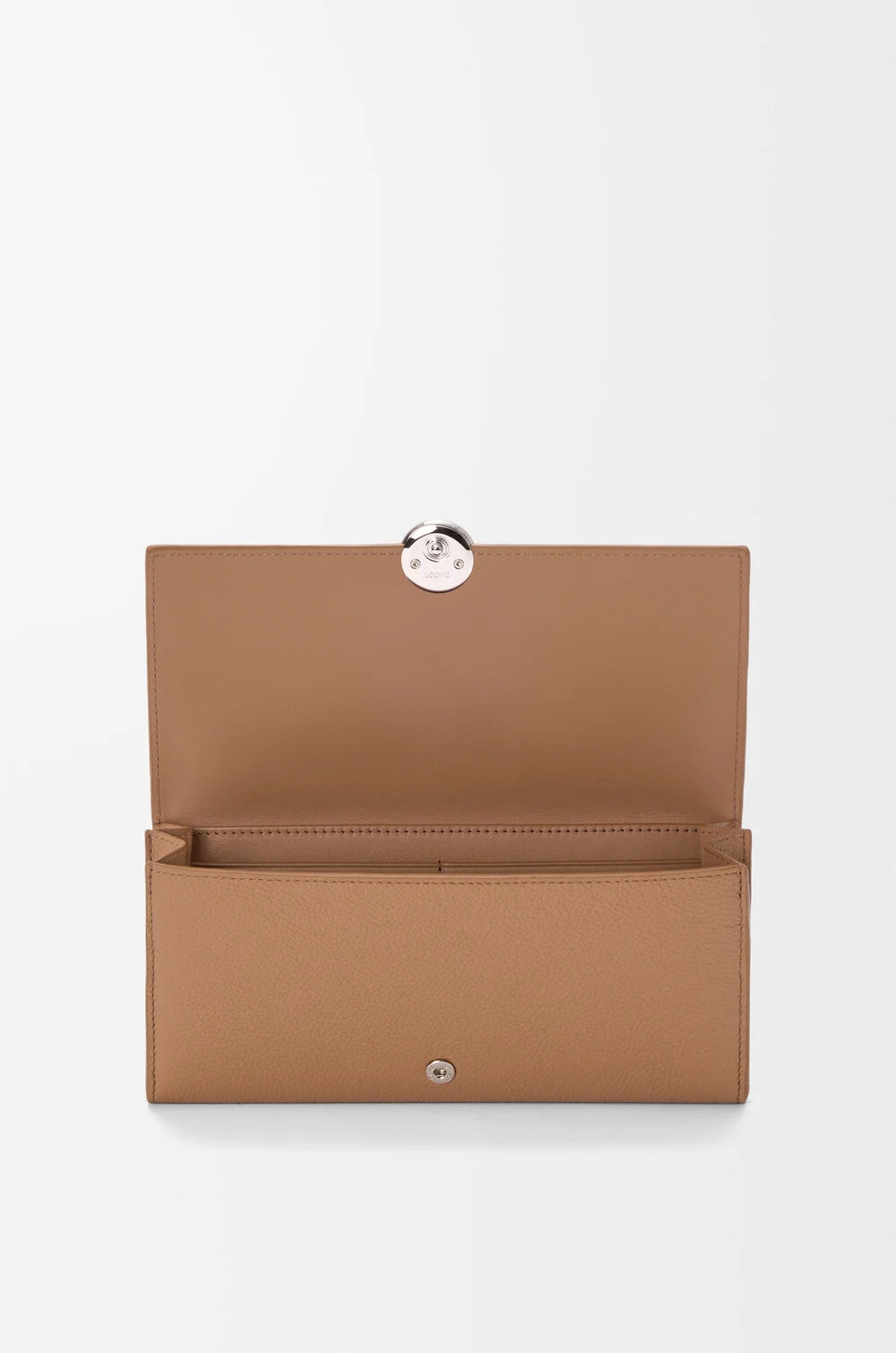 Loewe Pebble Continental Wallet In Mini Grain Calfskin In Brown