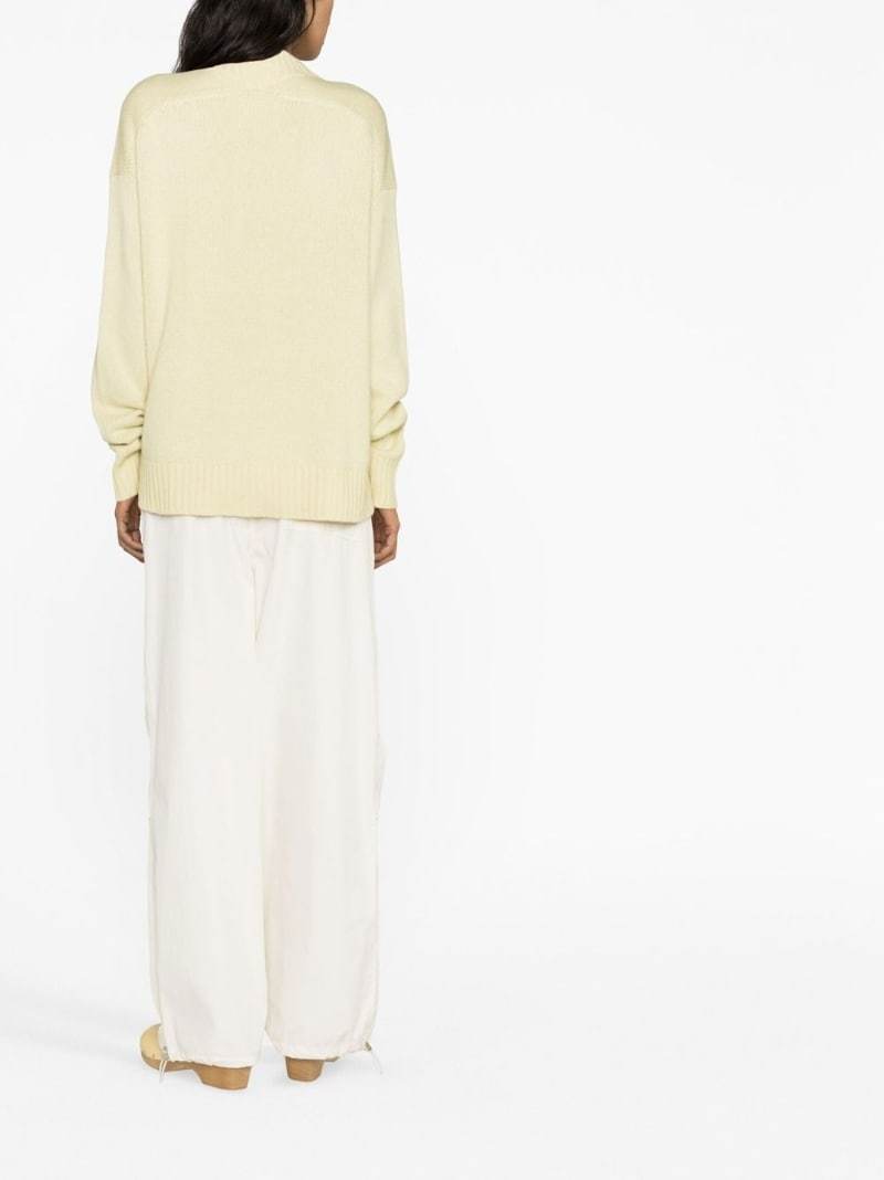 Jil Sander Cachemire Blend Crewneck Sweater With Relaxed Fit In Yellow