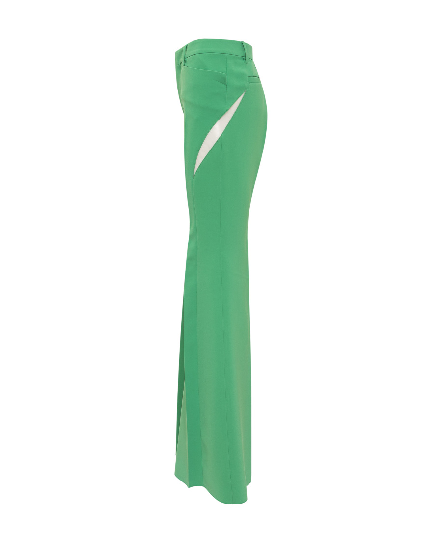 Dsquared2 Cut-out Mesh Detail Flared Trousers In Green