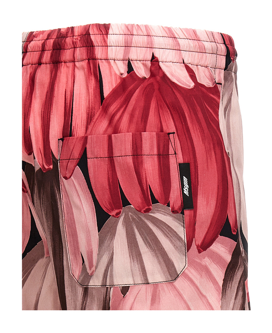 Msgm Logo Shorts In Red