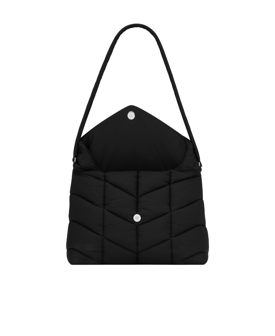 Saint Laurent Loulou Puffer Shoulder Bag In Black