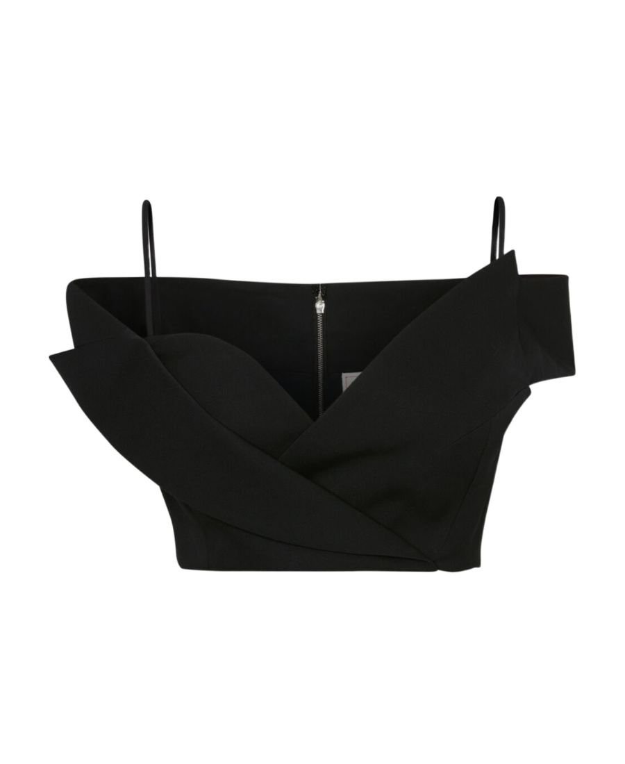 Alexander Mcqueen Trompe L'oeil Tailored Crop Top In Black