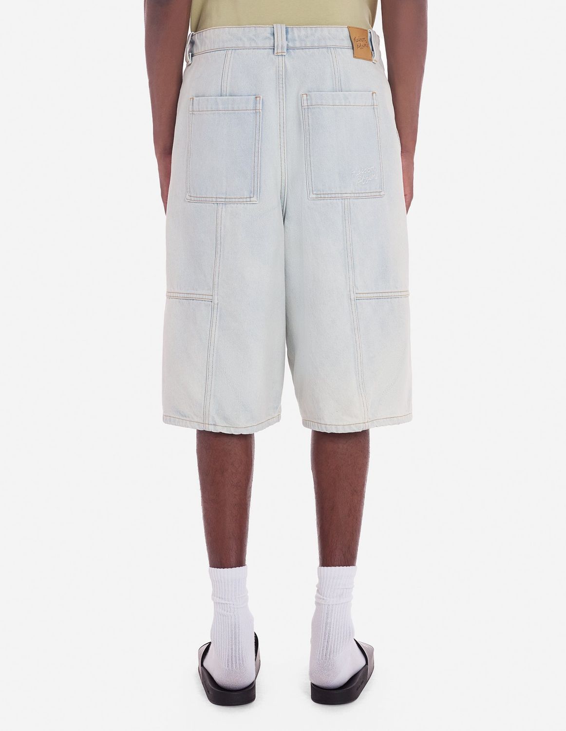 Maison Kitsuné Denim Workwear Bermuda In White