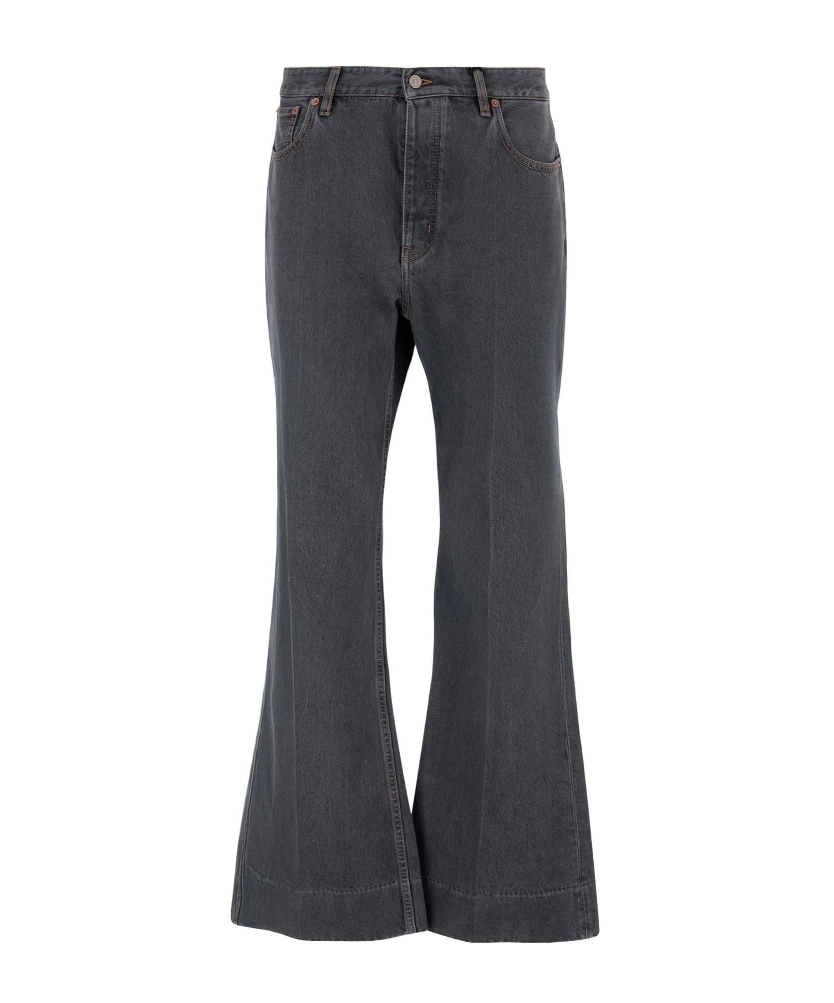 Valentino Belt Loop Denim Trousers In Gray