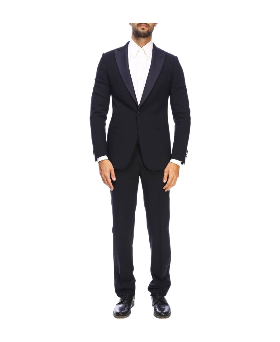 Giorgio Armani Two-piece Virgin Wool Suit In Black