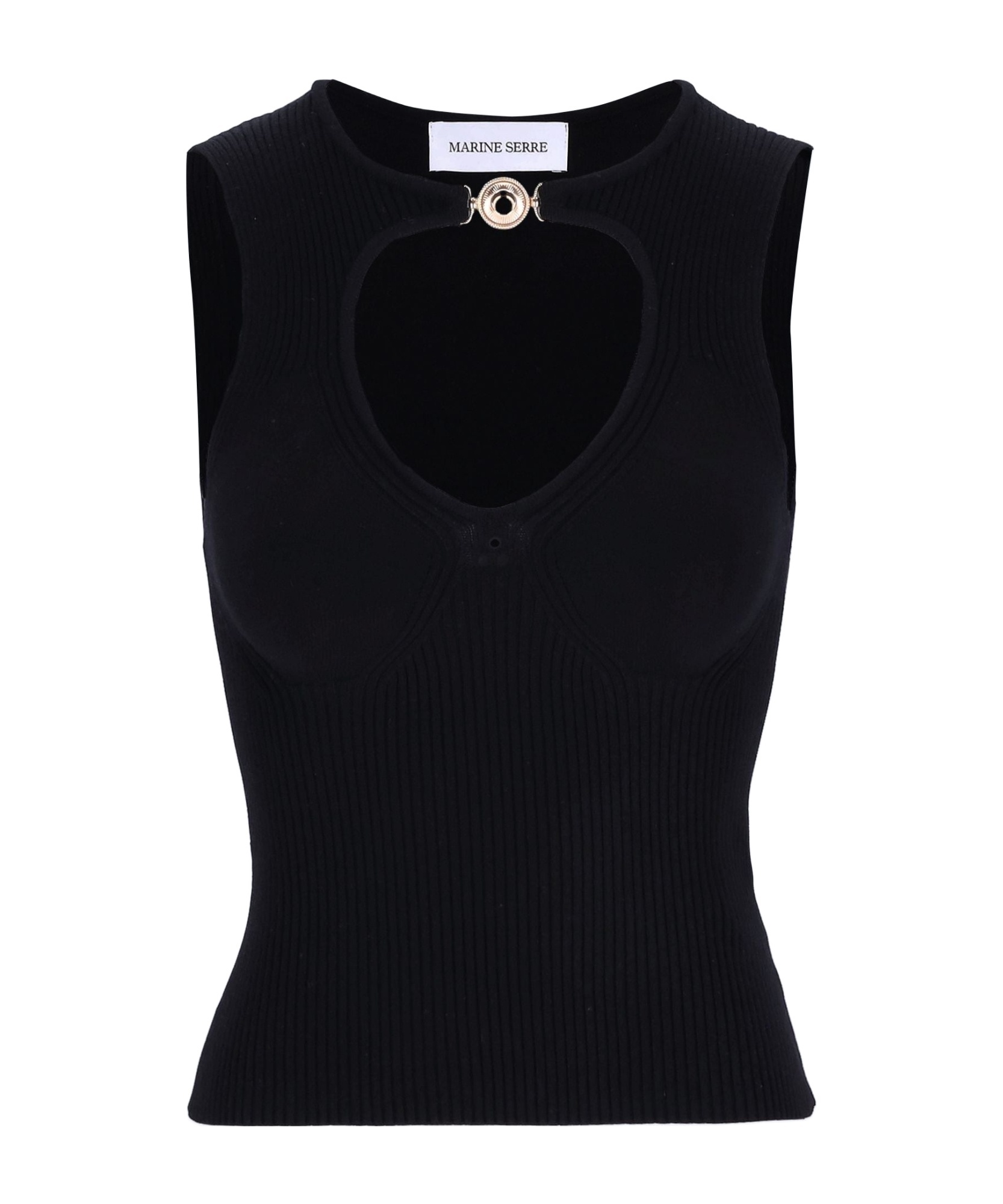 Marine Serre Sleeveless Sweater In Black