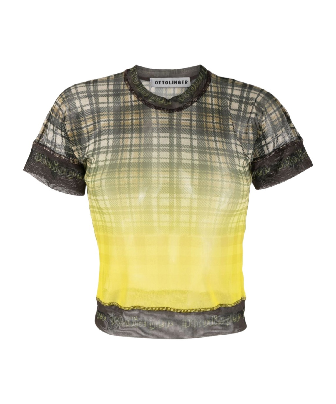 Ottolinger Plaid Check-pattern Mesh Top In Black