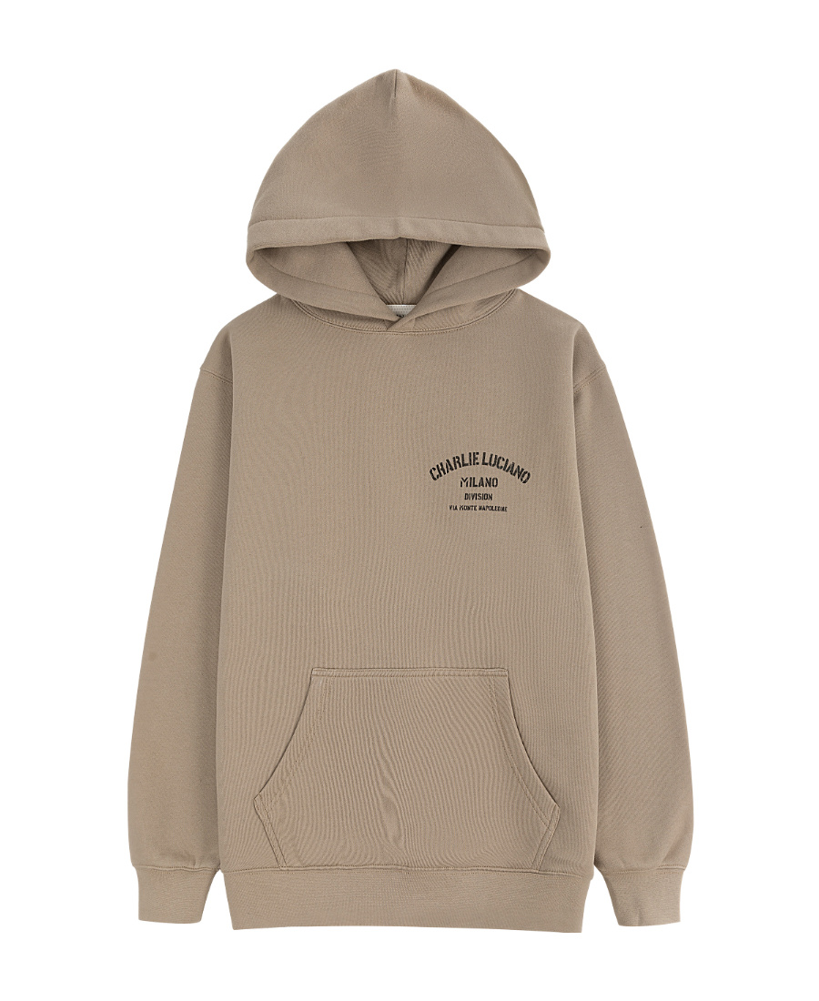 Charlie Luciano Logo Hooded Hooded Hoodie In Brown