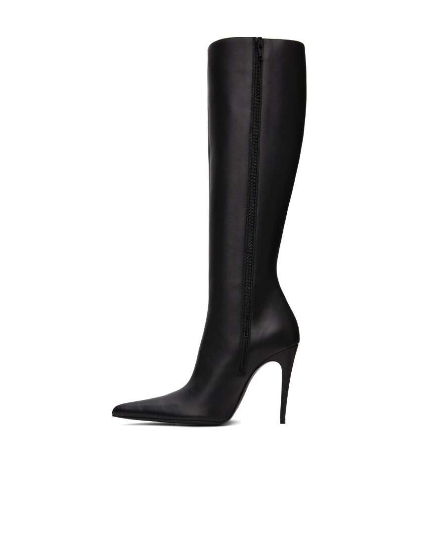 Magda Butrym Black Pointed High Boots In Black