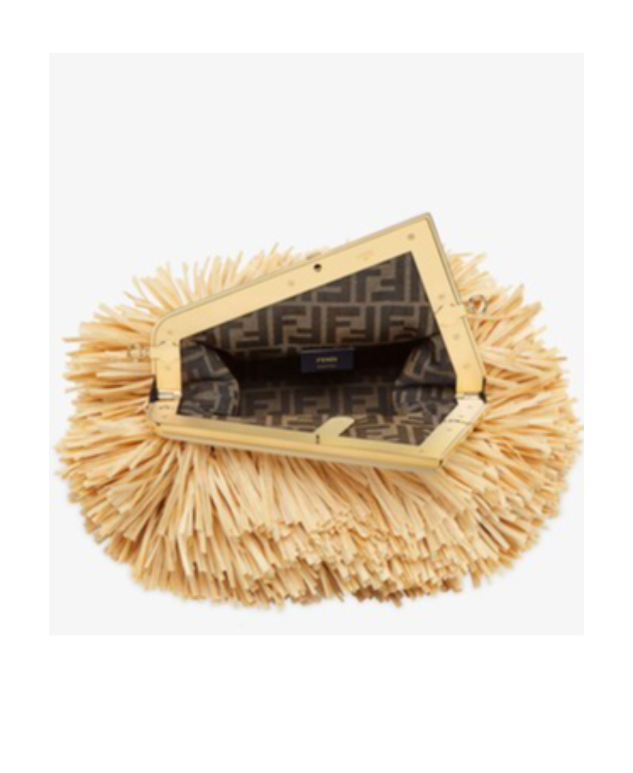 Fendi First Midi Shoulder Bag In Nude