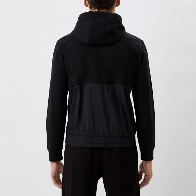 Ea7 Logo Hooded Sweater In Black