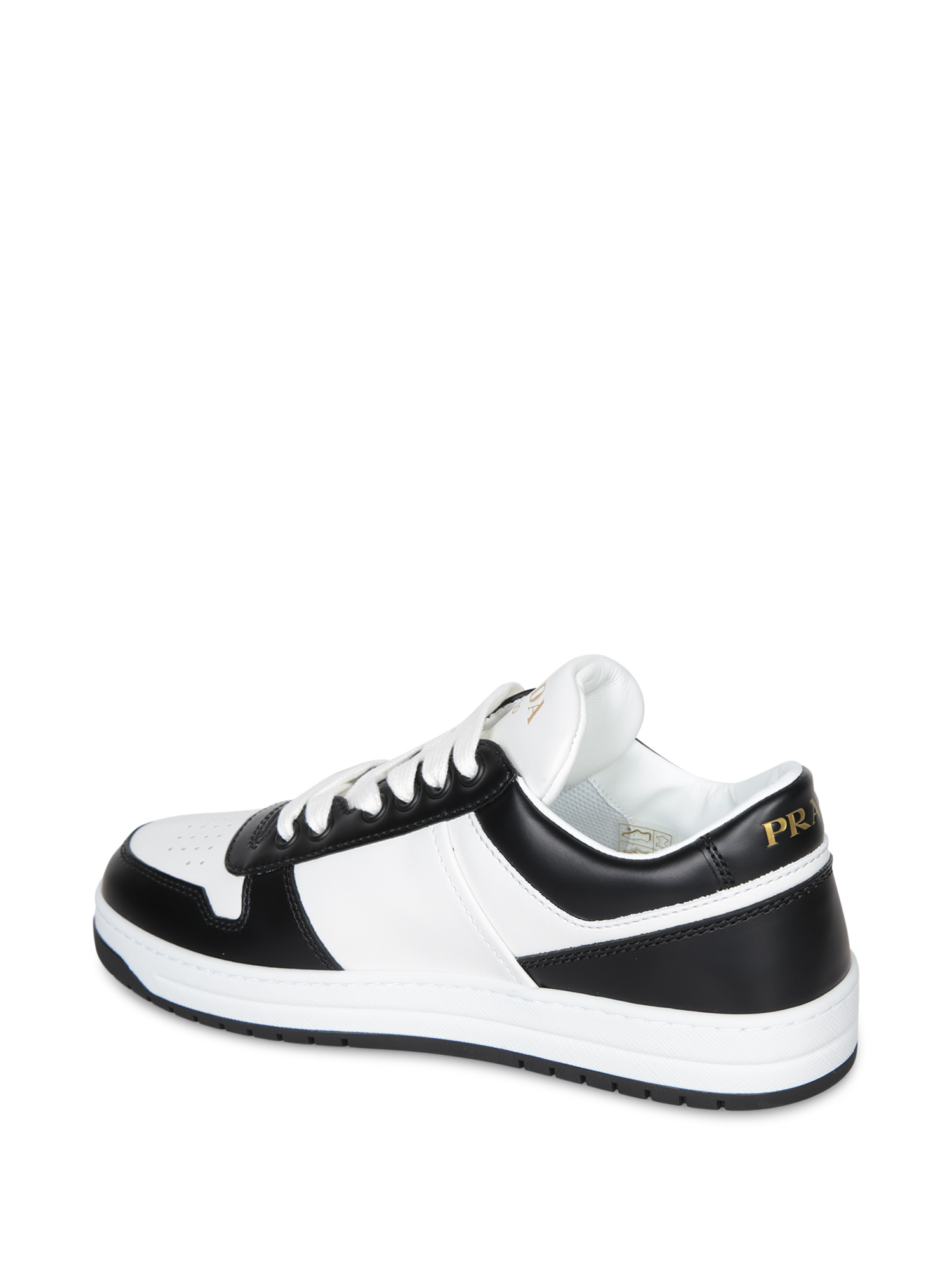 Prada Urban Leather Sneakers Featuring Contrast Panels In White