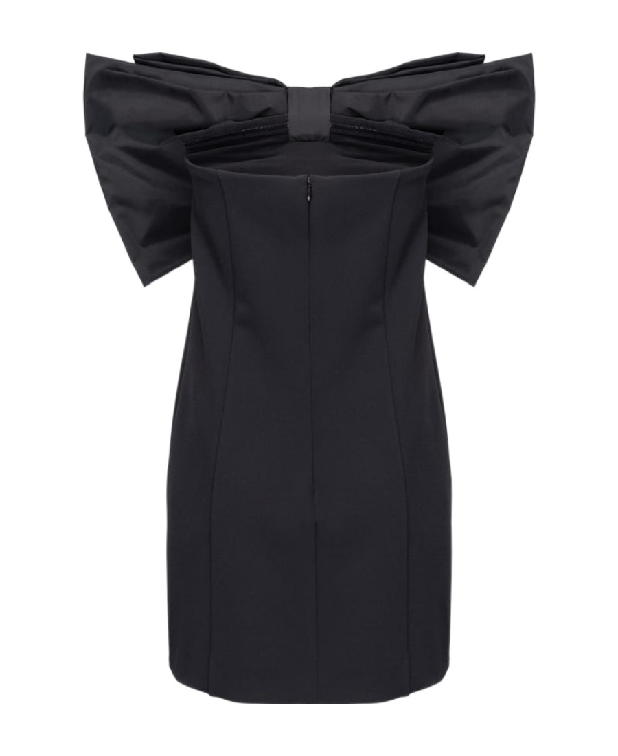 Pinko Bow-detail Strapless Minidress In Black