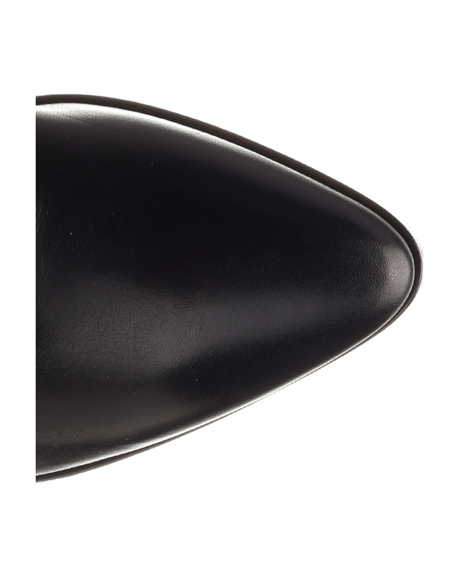 Celine Knee-length Wilters Leather Boots With Ankle Strap 10cm In Black