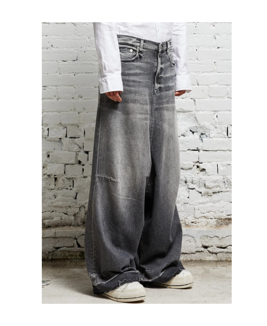 R13 Belt Ring Denim Trousers In Black