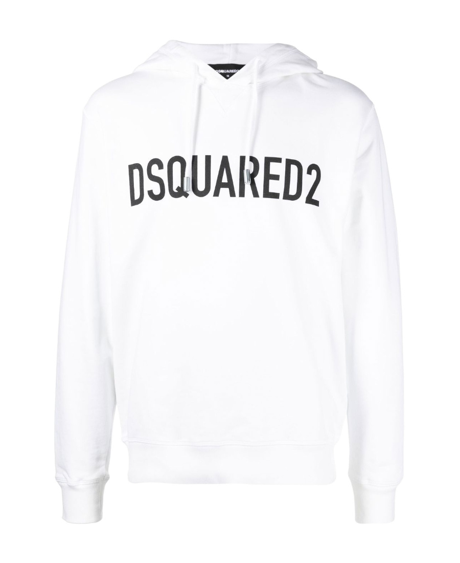 Dsquared2 Logo Cotton Hoodie In White