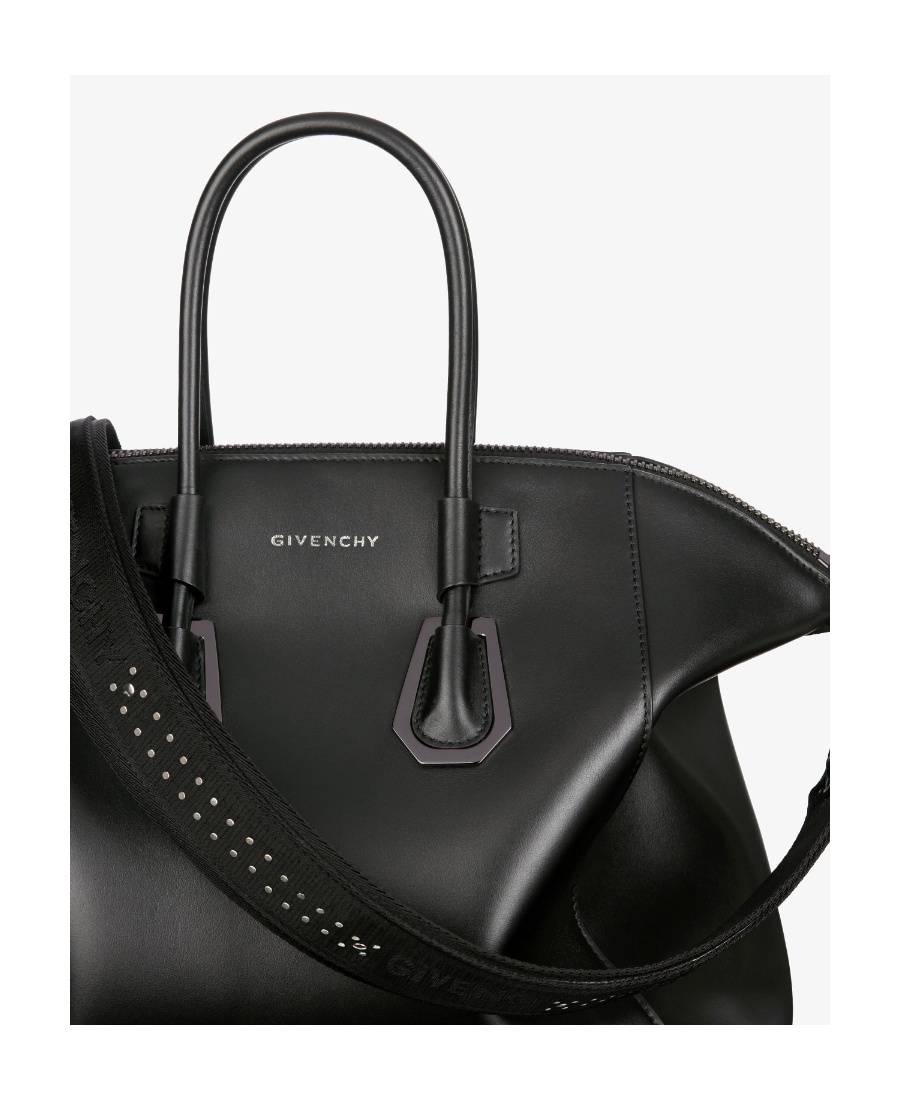 Givenchy Small Antigona Sport Bag In Leather With Metallic Details In Black