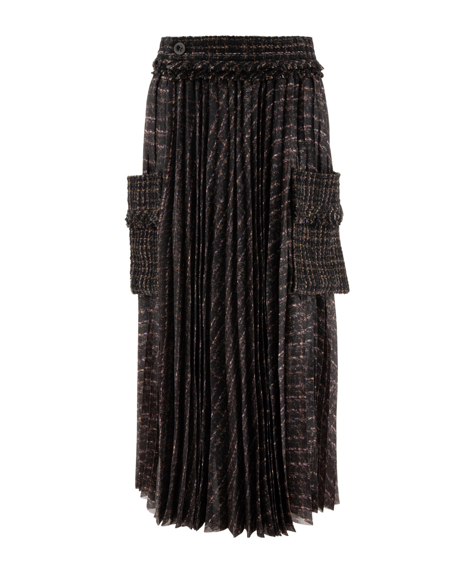 Sacai Pleated Skirt With Cargo Pockets Skirts Black In Black