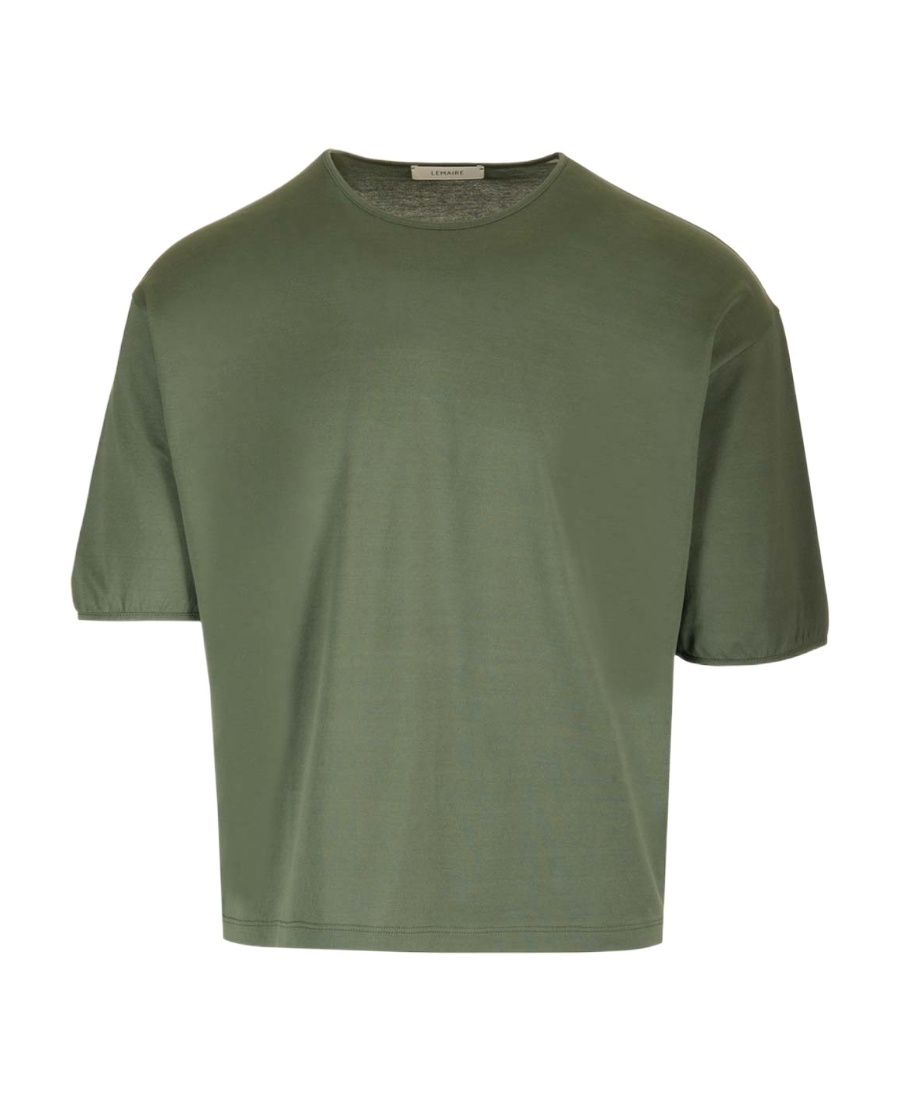 Lemaire Short-sleeve Crewneck T-shirt In Green