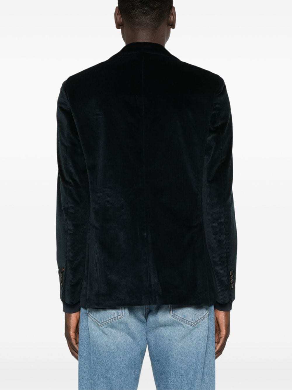 Lardini Velvet Blazer Jacket With Tailored Fit And Classic Notch Lapels In Black