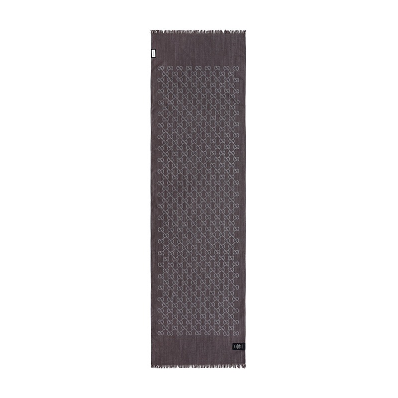 Gucci Classic Logo Scarf In Gray