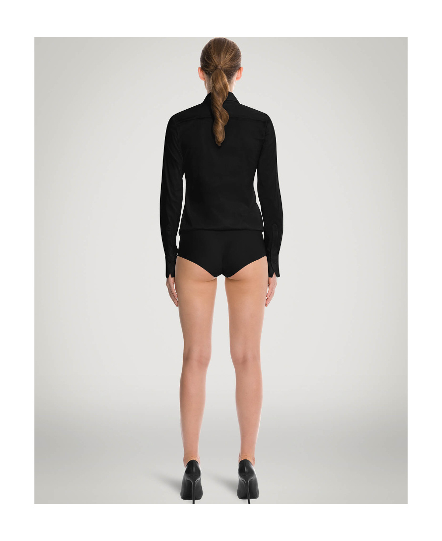 Wolford London Buttoned Cuffs Long-sleeved Body In Black