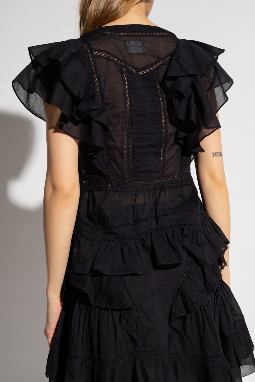 Isabel Marant Étoile Short-sleeve Ruffled Blouse In Black