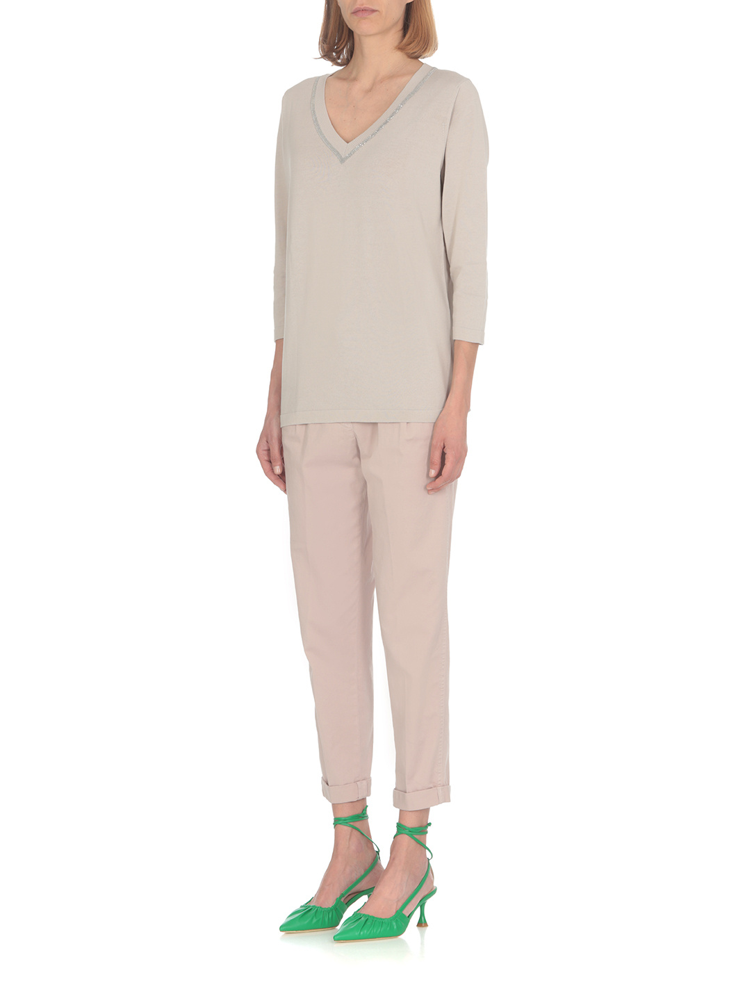 Fabiana Filippi Belt Loop Belt Casual Pants In Nude