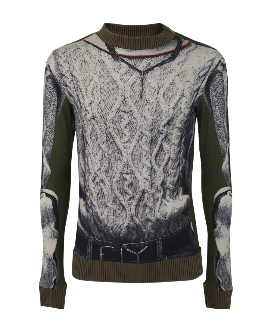 Y/project Khaki Jean Paul Gaultier Edition Long Sleeve T-shirt In Black