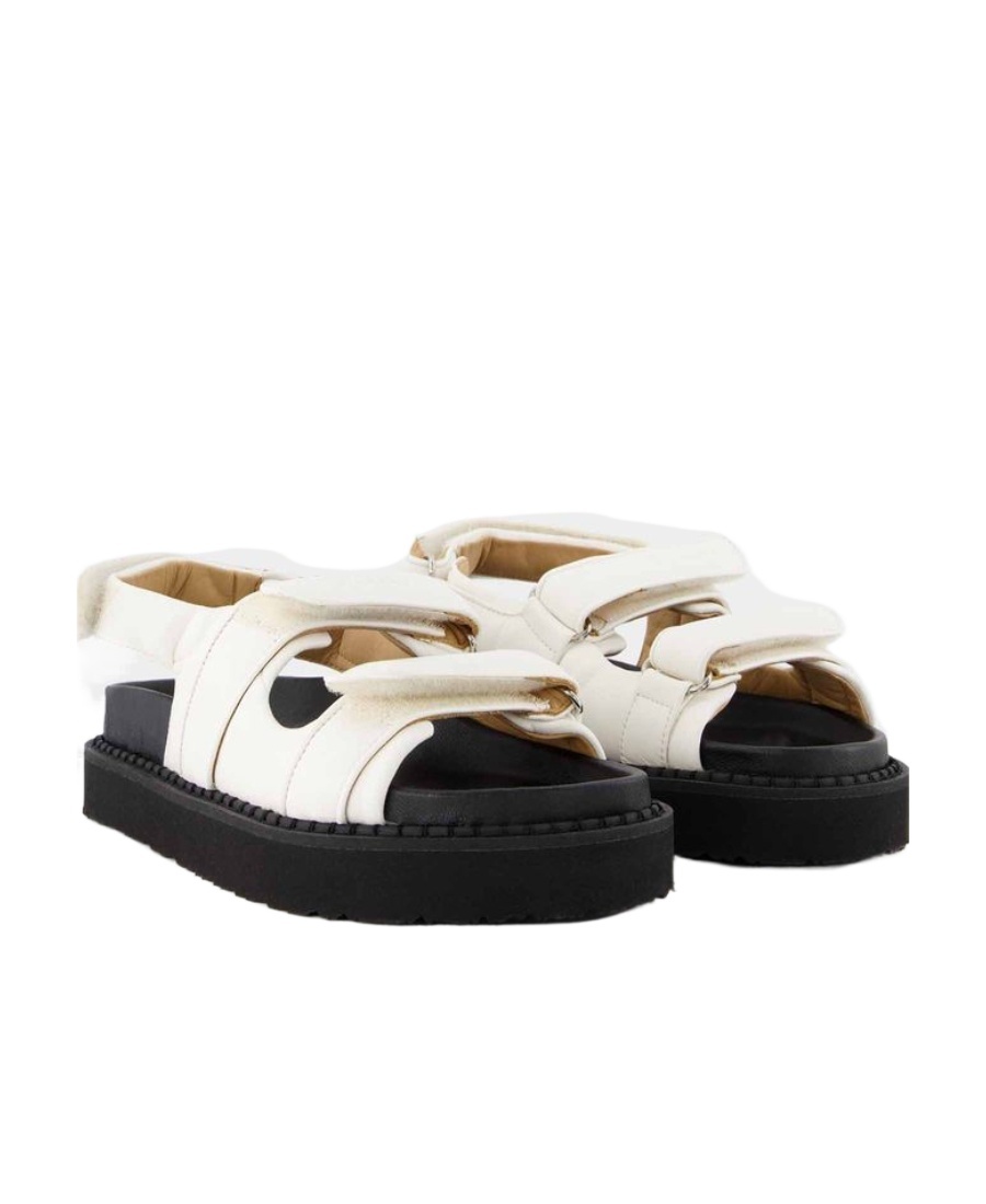 Isabel Marant Logo Flat Sandals In Black