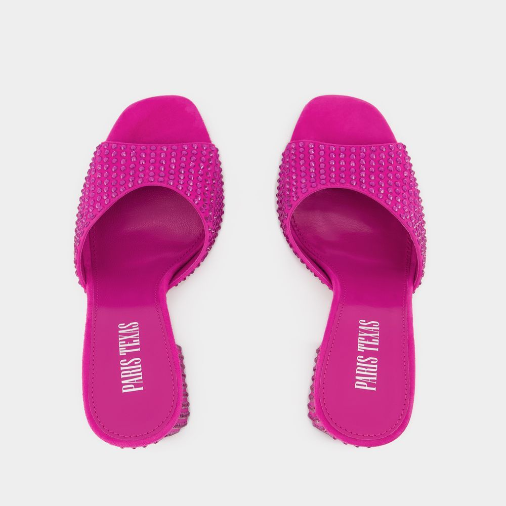 Paris Texas Logo High-heeled Sandals In Pink