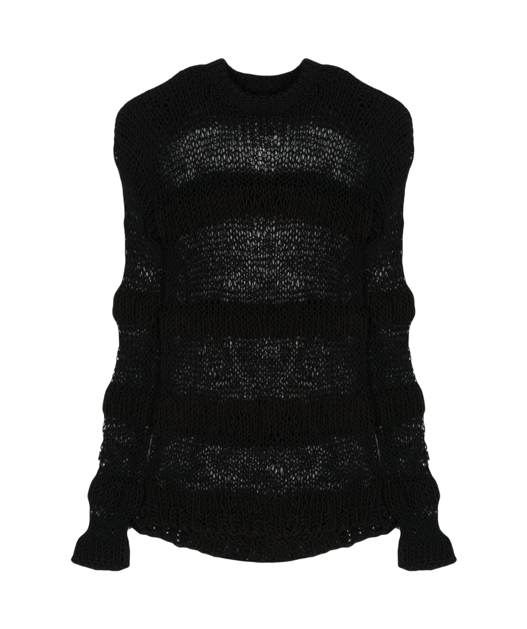 Heliot Emil Striped Open-knit Jumper In Black