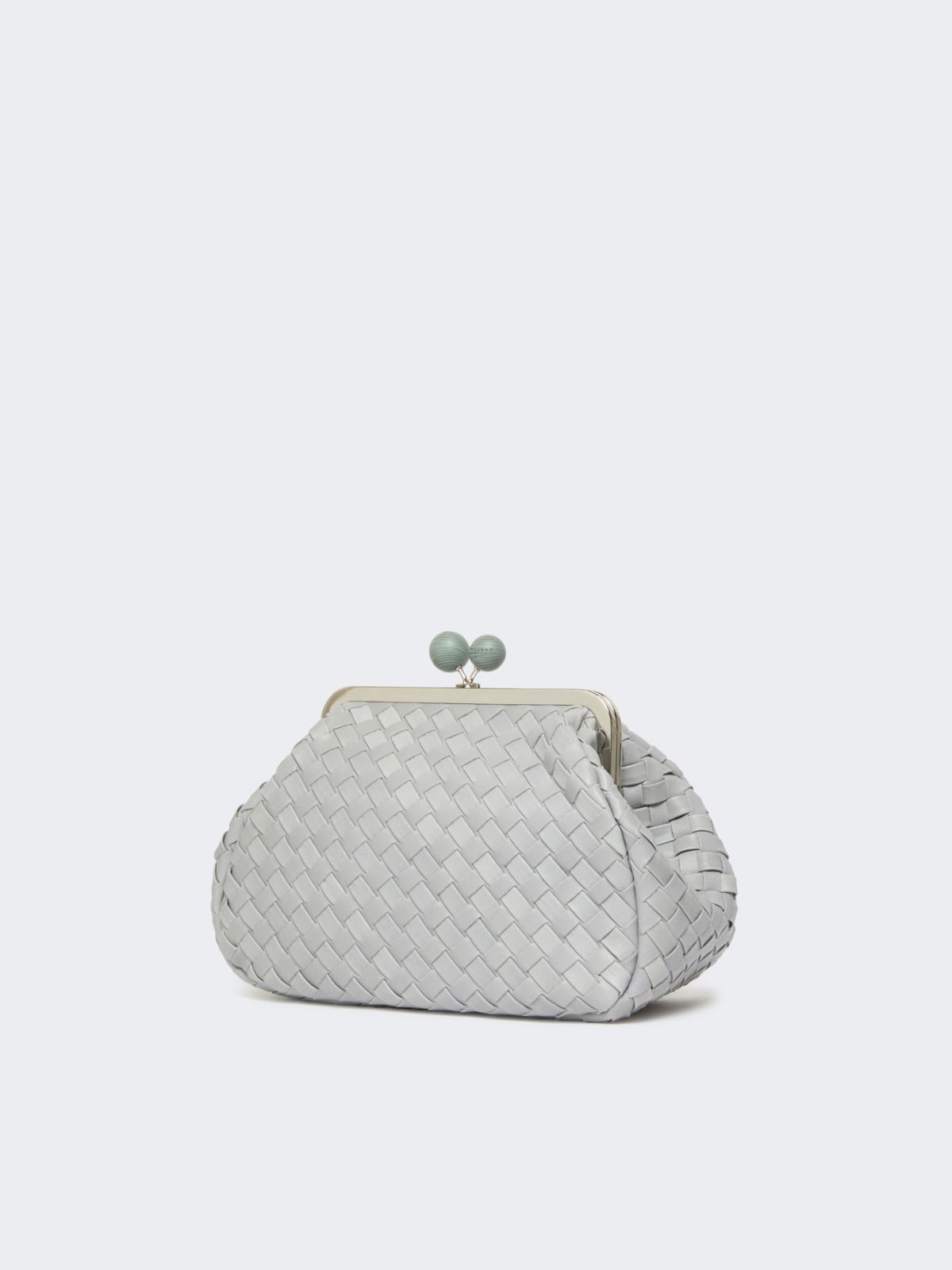Weekend Max Mara Pasticcino Medium Woven Shoulder Bag In Gray