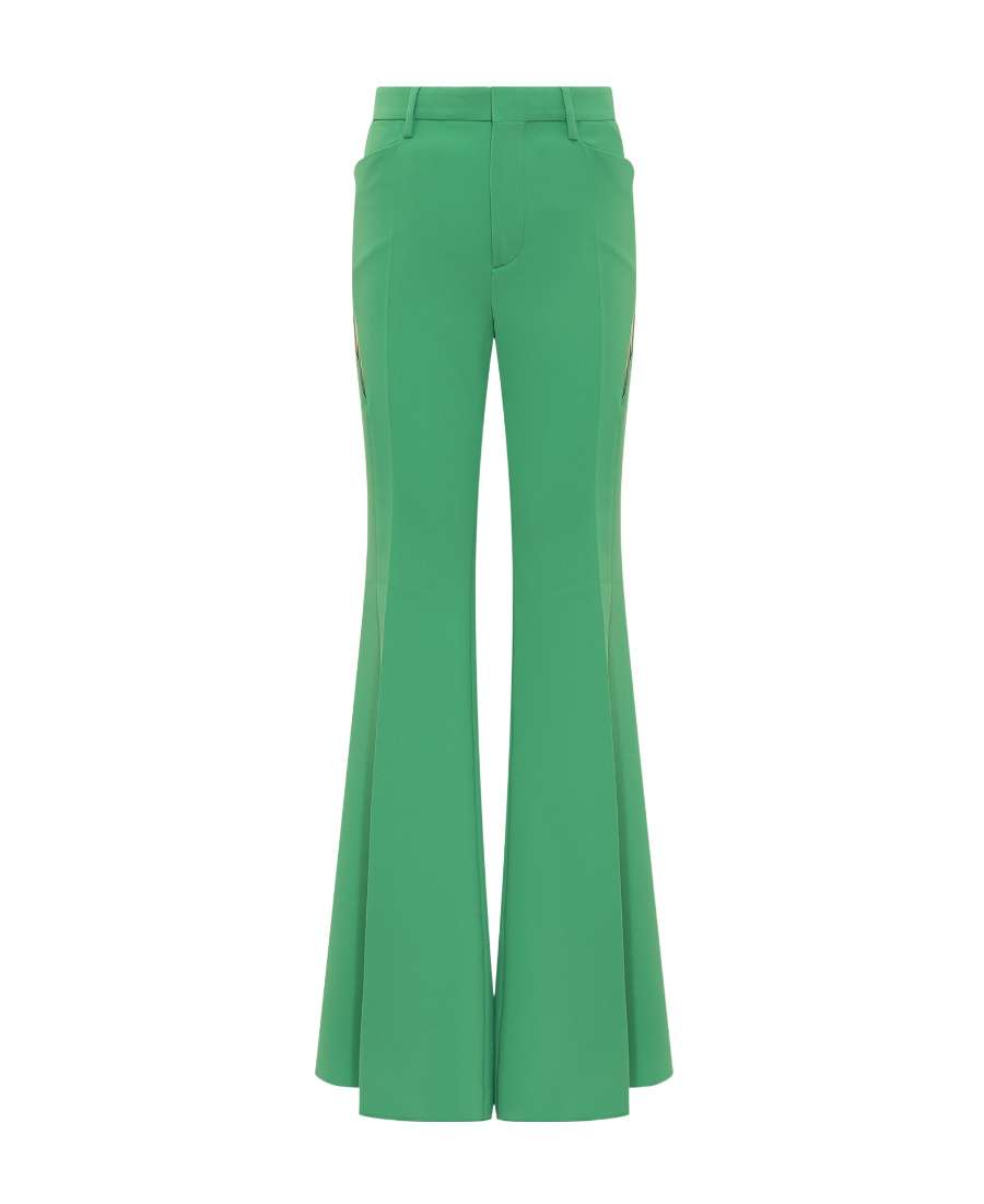 Dsquared2 Cut-out Mesh Detail Flared Trousers In Green
